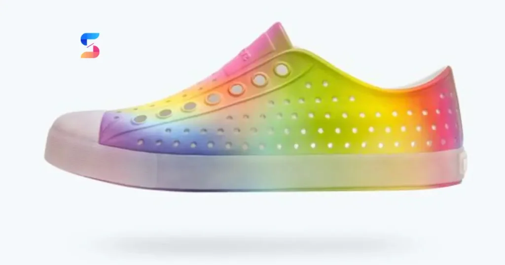a multi-colored native shoe for girls