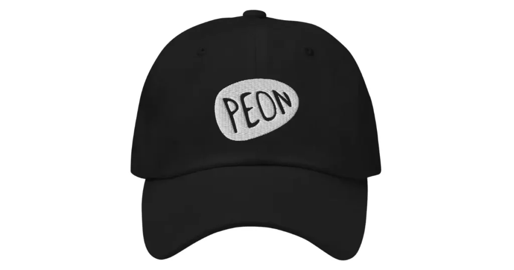 a black color peon hat