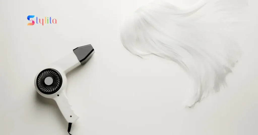 hair blow drier in white color
